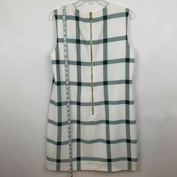 Ted Baker Secret Trellis Green White Check Dress - Picture 3 of 8